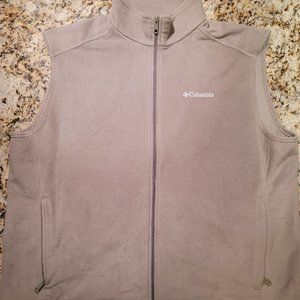 Columbia Men’s Beige Cathedral Peak II Full Zip Up Fleece Vest 2XL
